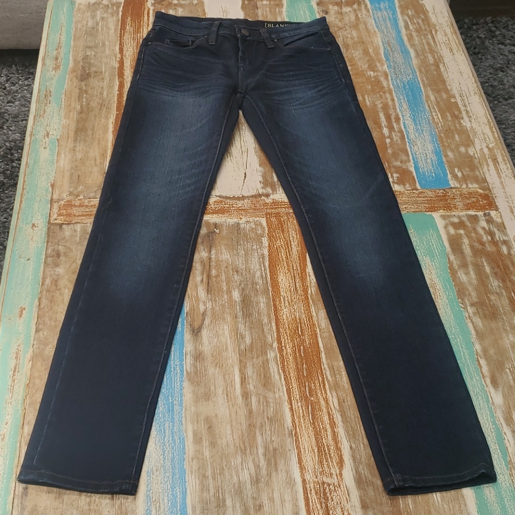Blank Nyc Mid-Rise Straight Leg Dark Blue Jeans